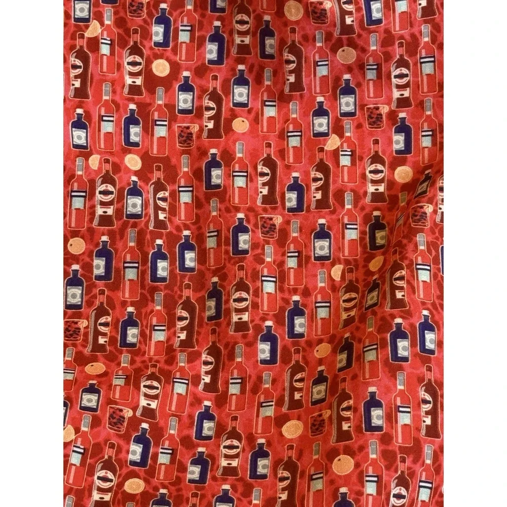 Peter Millar Seaside Aperitif Swim Trunks Shorts Drink Bottles Print Red Men XXL
